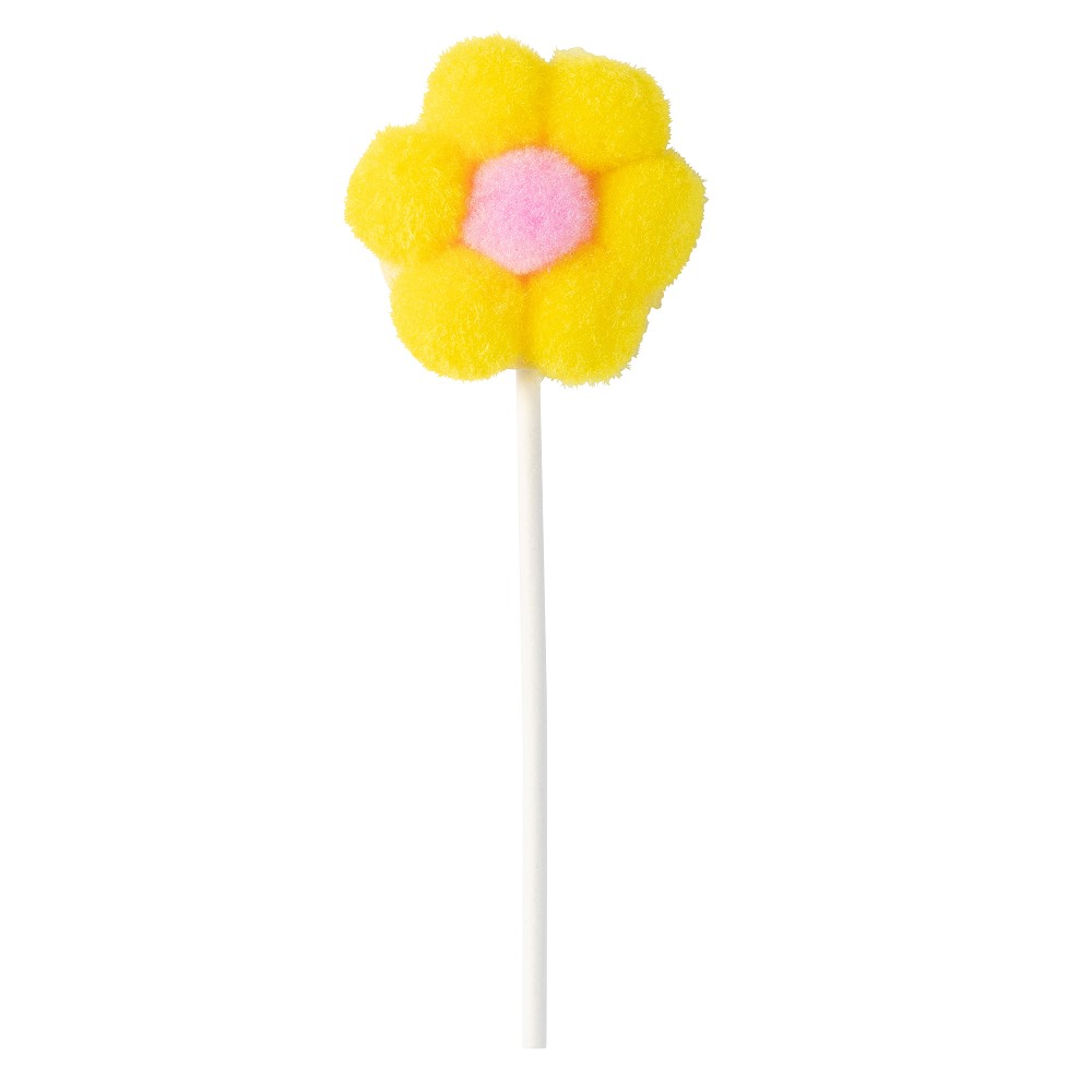 Pompom Blume für Verpackung gelb