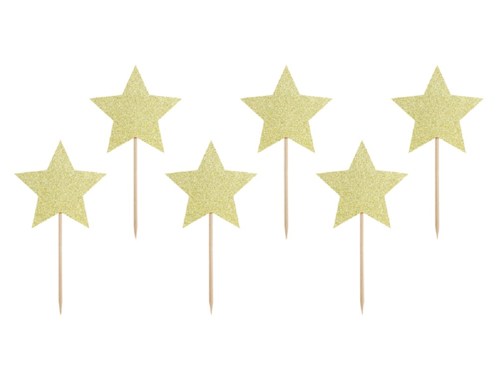 Cake Topper - Sterne - gold - 11 -5cm - 6 Stk.