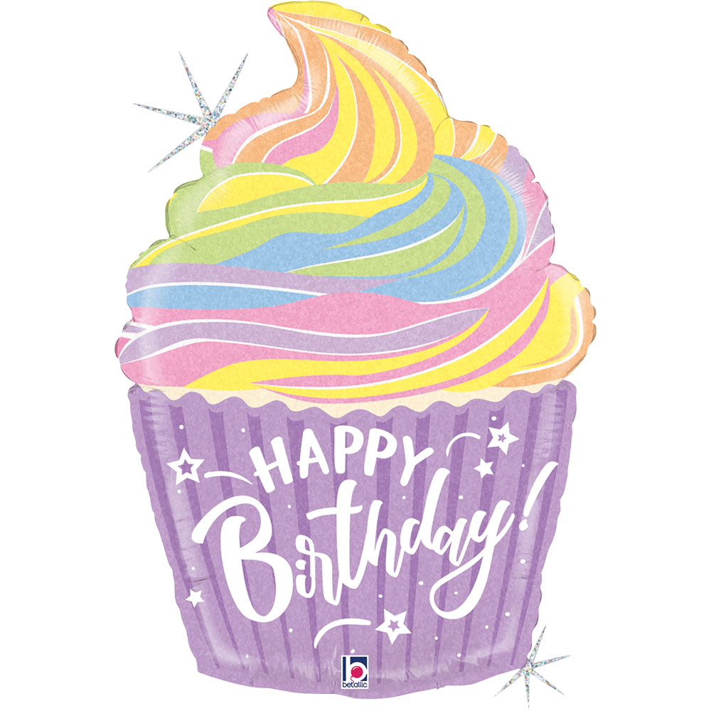 22" Pastel Birthday Cupcake