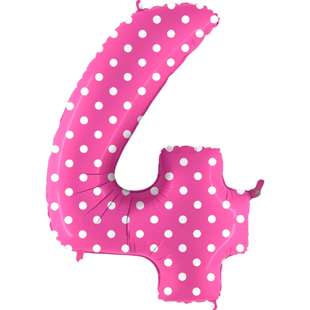 40" Folienzahl 4 Pois Fuxia