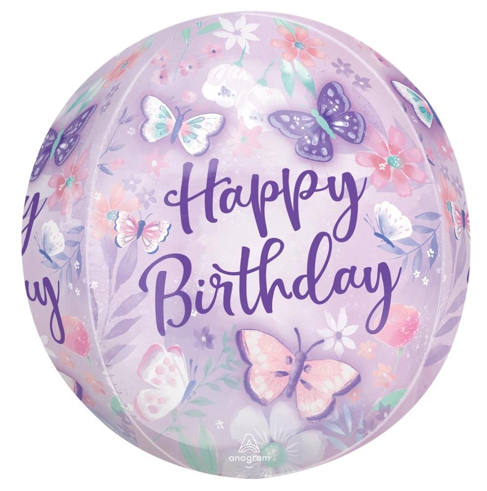 16" Orbz Flutters Happy Birthday