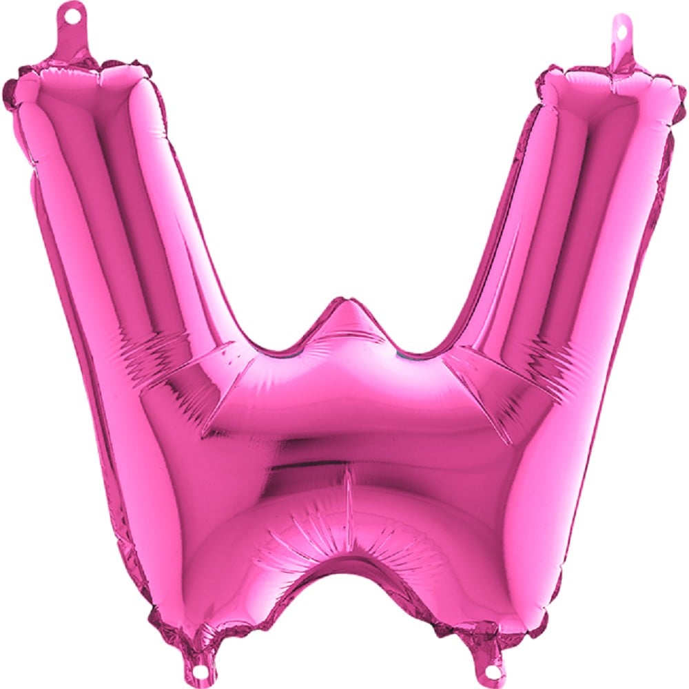14" Foilballoon Letter "W" Fuxia