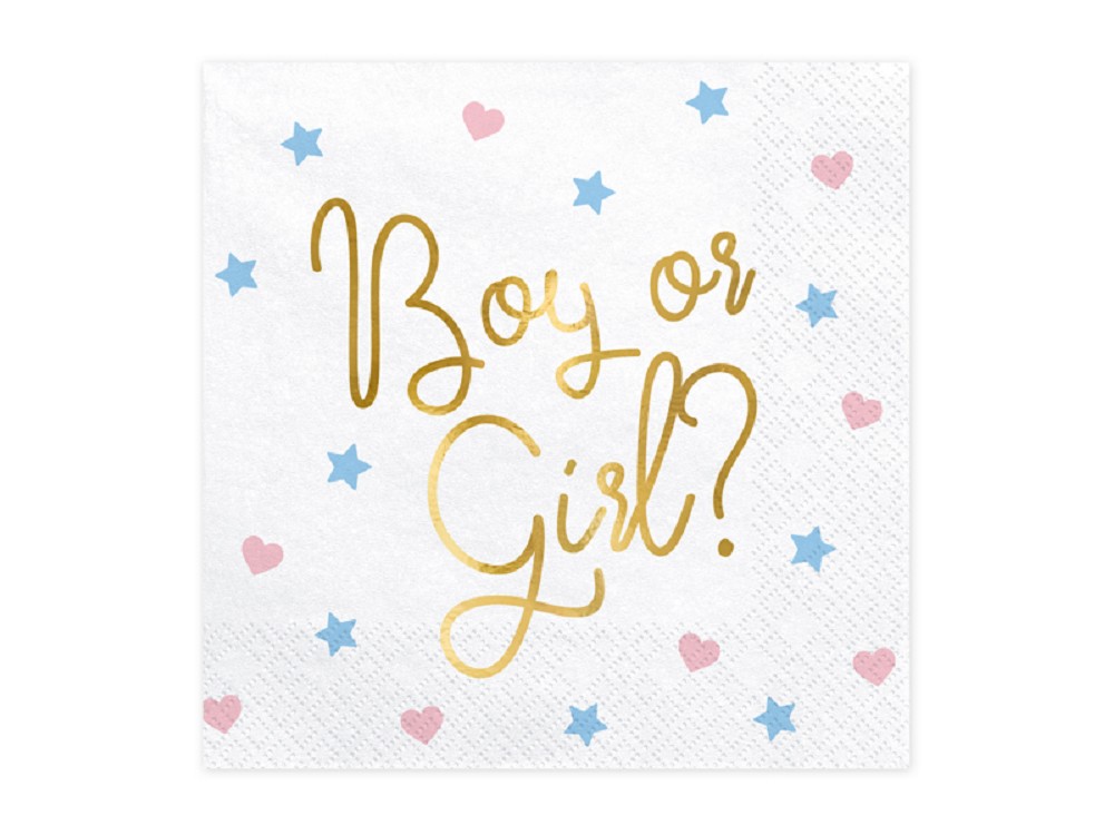 Servietten - Gender Reaveal - Boy or Girl? - 20 Stk.