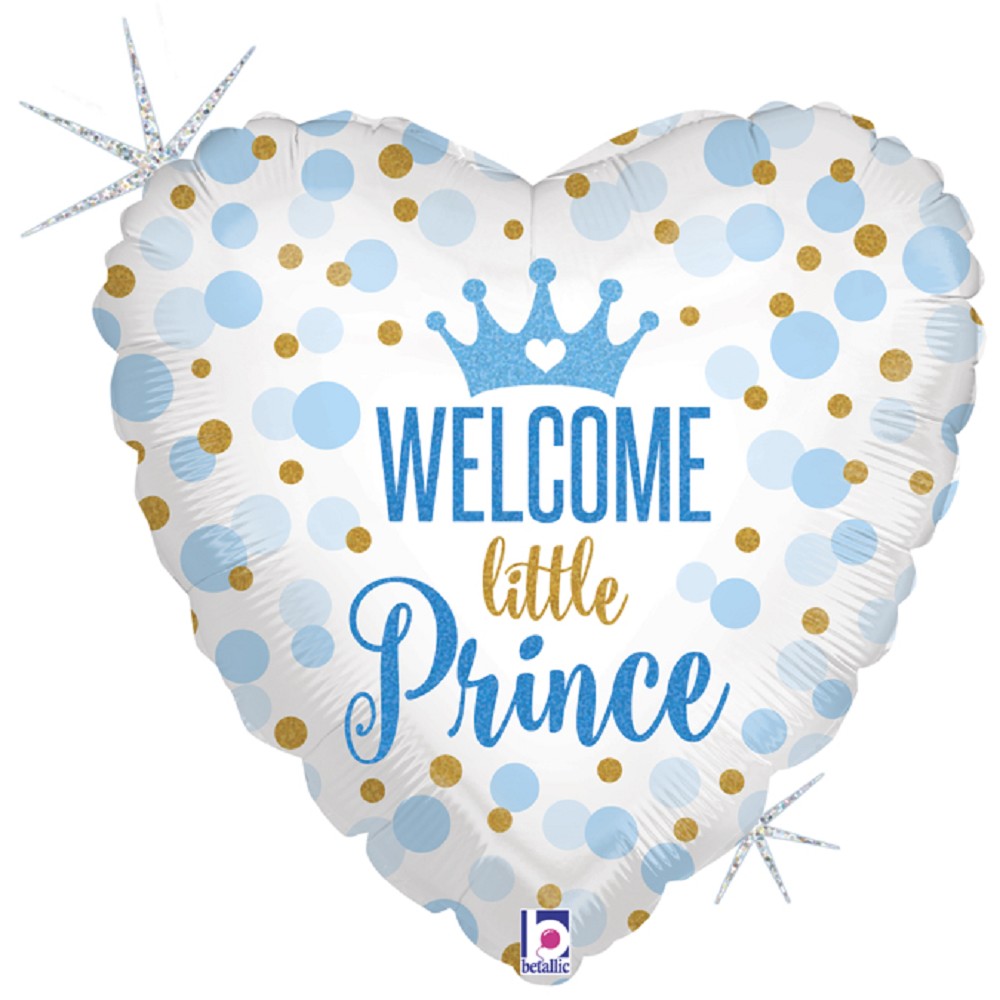 18" Heart Glitter Baby Prince