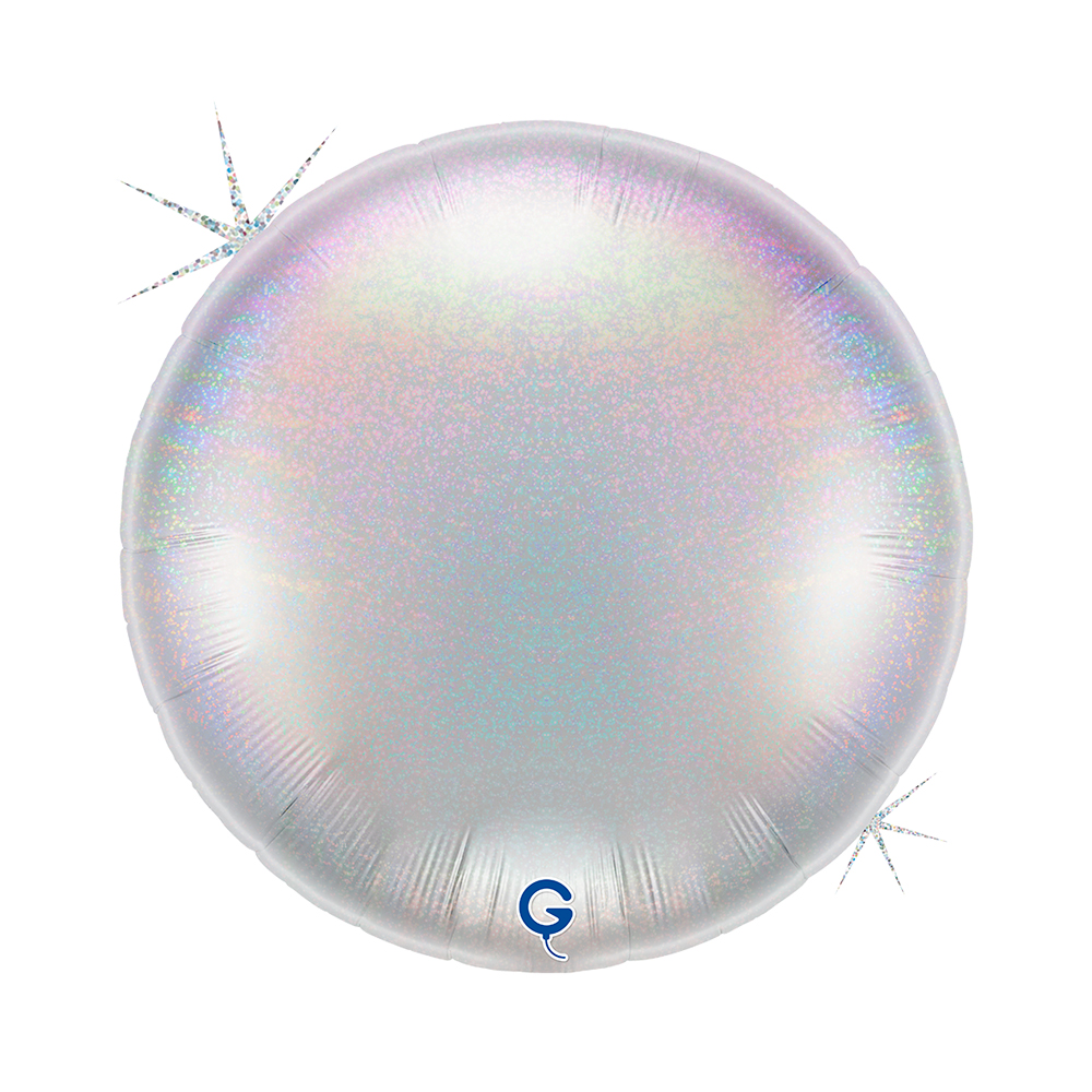 36" Rund Glitter Holographic Silver (unverpackt)