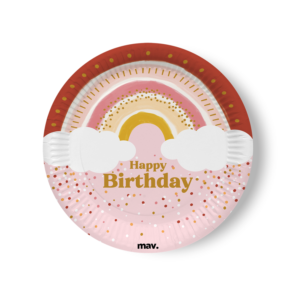 Boho Birthday Pappteller (8 Stück)