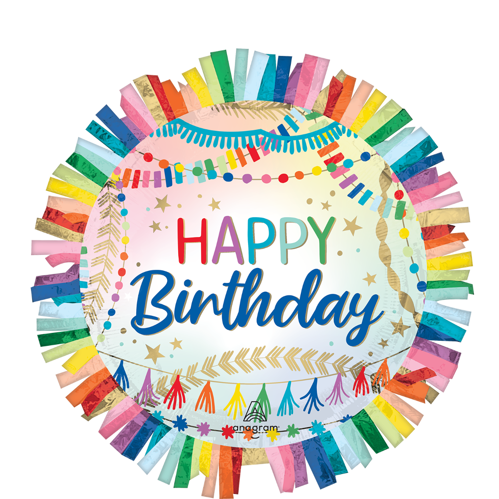 24" Birthday Streamers Fringe Front