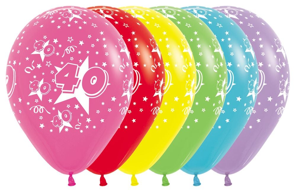 12" Zahl "40" - Sortiment (25 Stück)