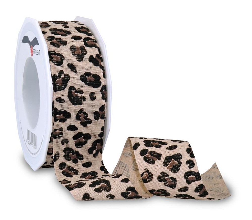 Leinenband 25mm Safari Leopard (15m)