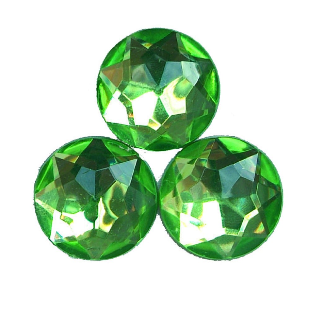 Diamond Round 25mm Lime Green 200 pcs.