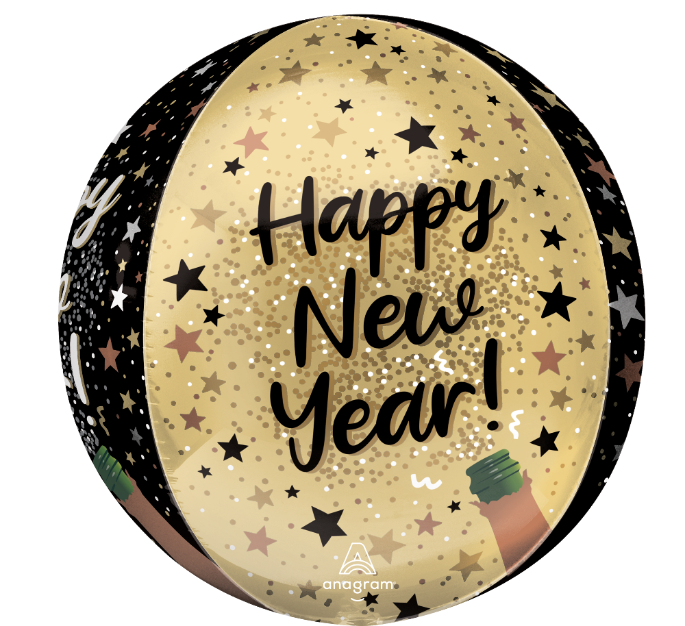 16" Orbz Natural Sparkle New Year Side