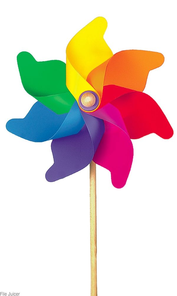 Windrad Regenbogen (Holzstab 60 cm)