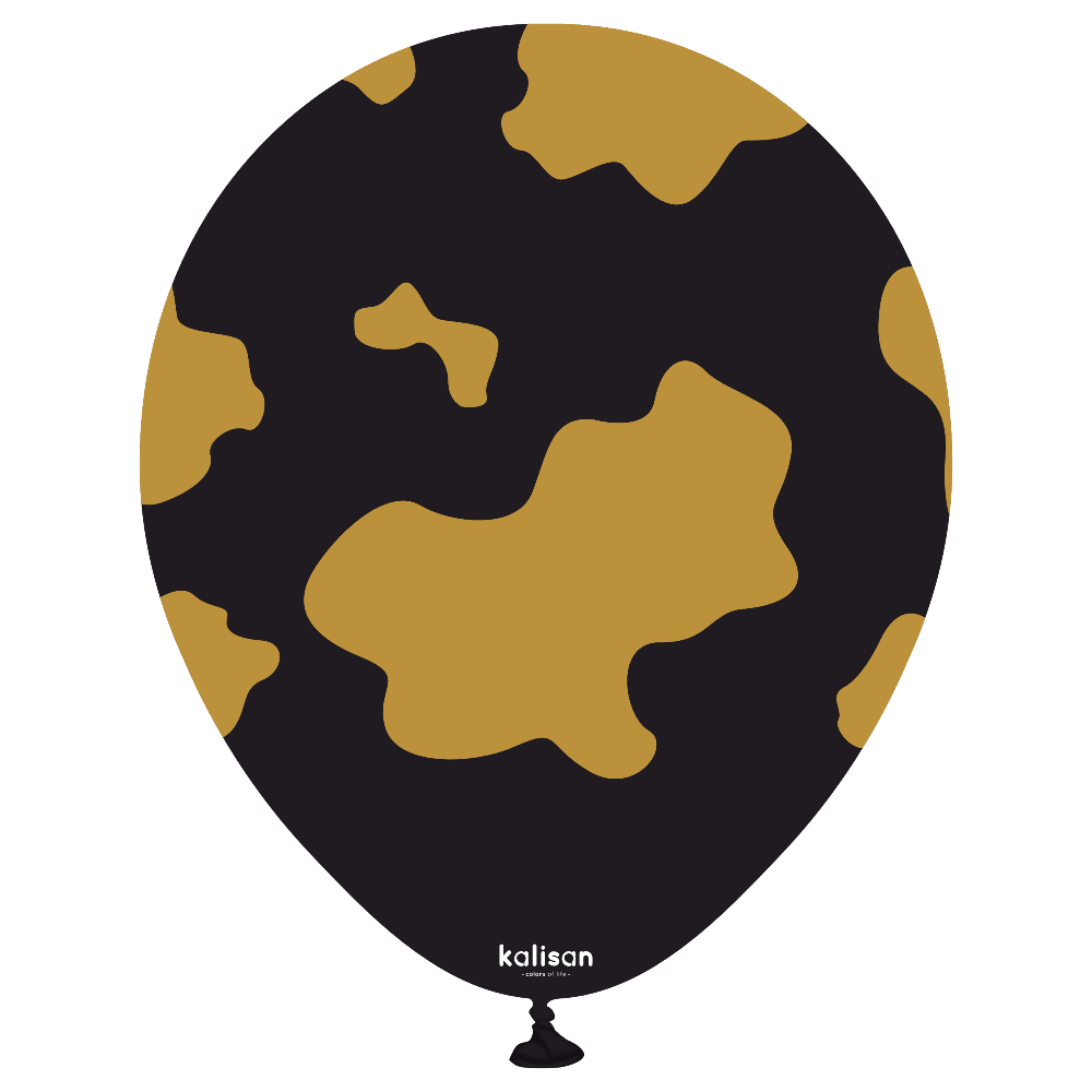 12" Safari Cow Black -Gold (25 Stück)