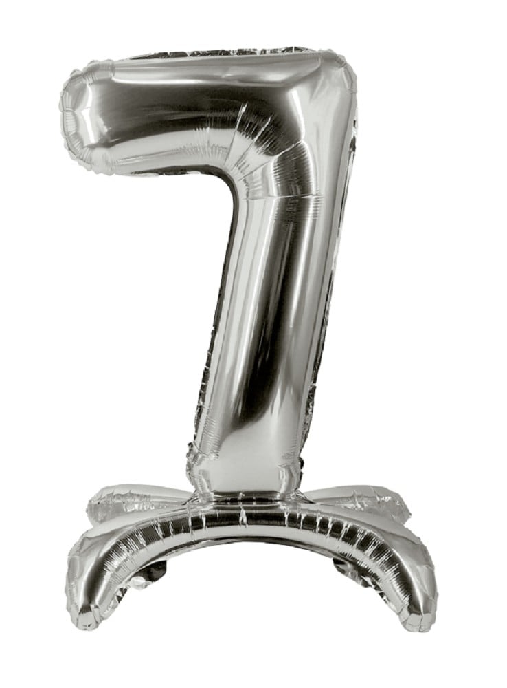 32" Stand Up Balloon "7" Silver