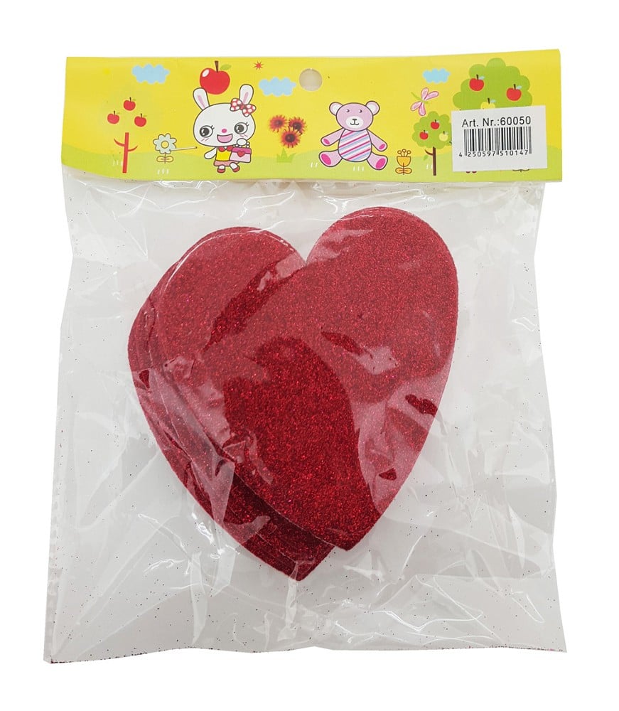 Glitter Herz mit Klebefolie rot Glitter Herz mit Klebefolie rot