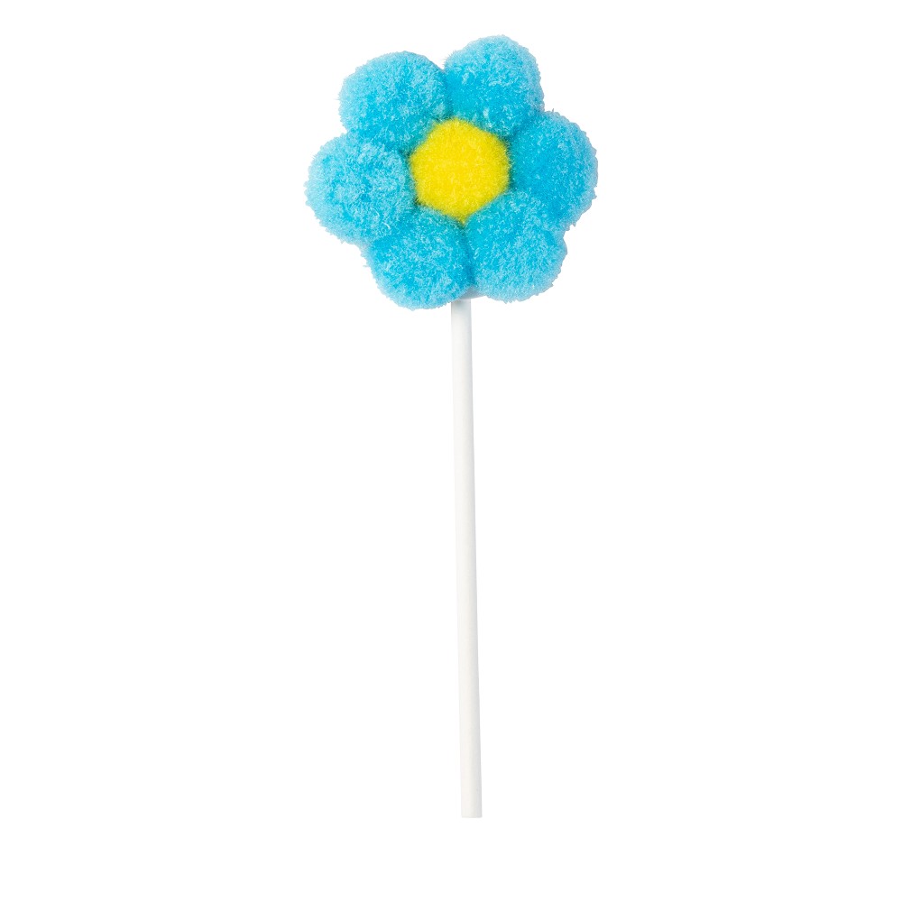 Pompom Blume für Verpackung blau