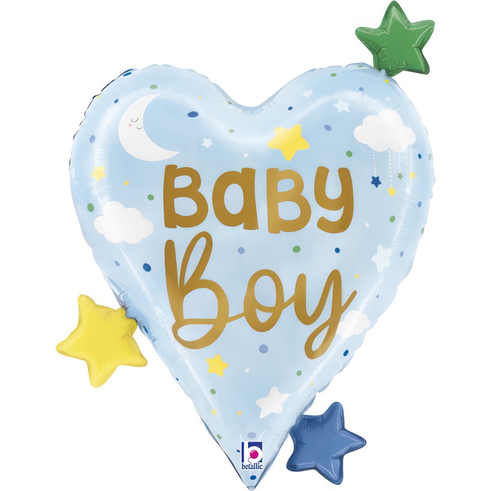 25" Baby Boy Heart Stars