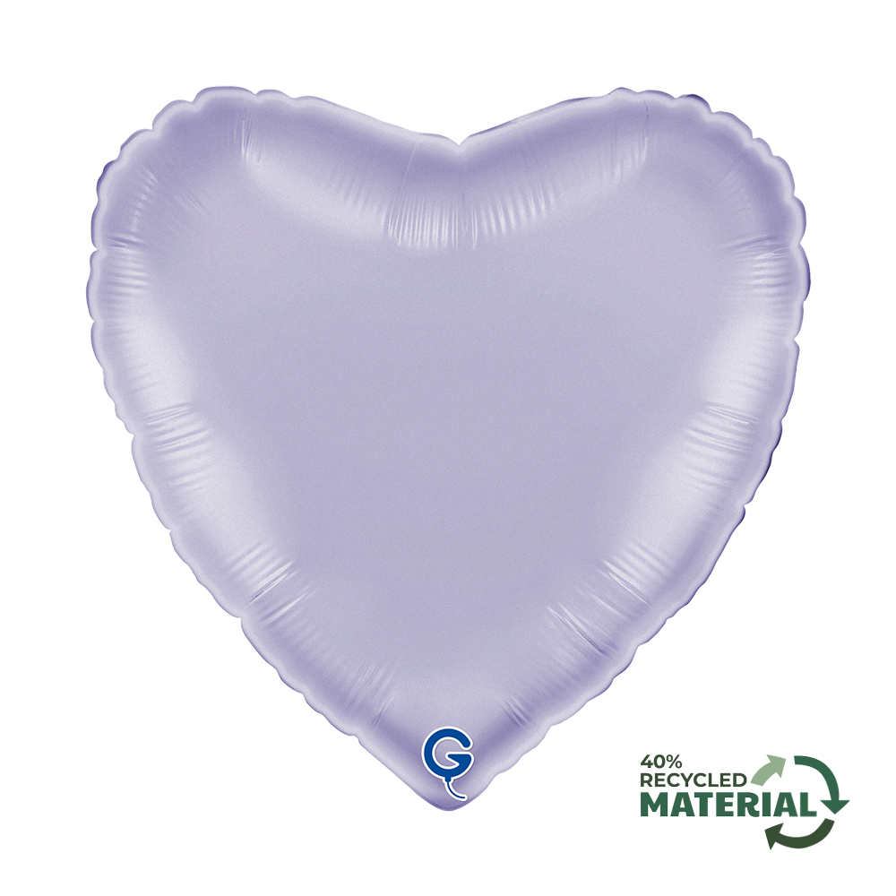 18" Heart Satin Lilac (unverpackt)