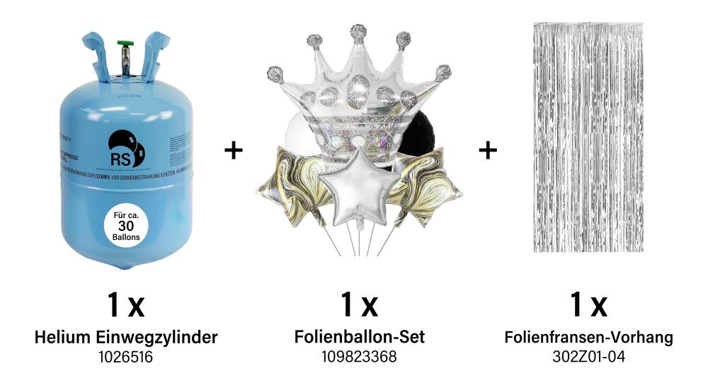 Helium-Einwegzylinder Set