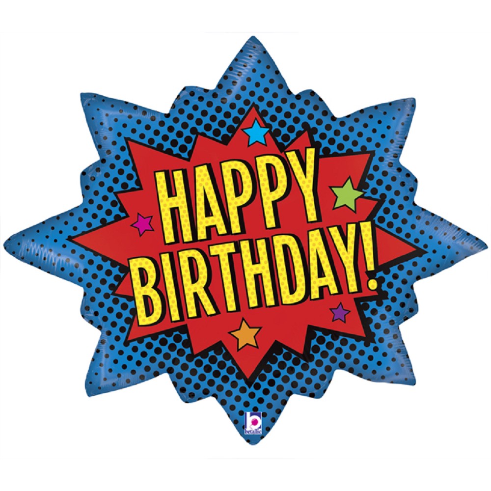 32" Superhelden Sprechblase Happy Birthday