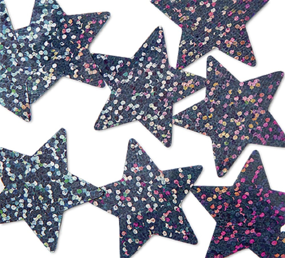 Folienkonfetti Stern 3cm Holografie Schwarz (15g)