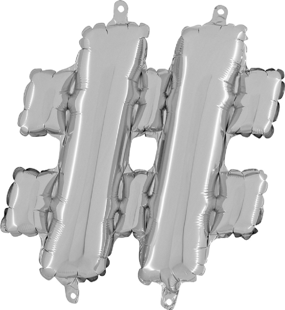 14" Symbol "#" Silver