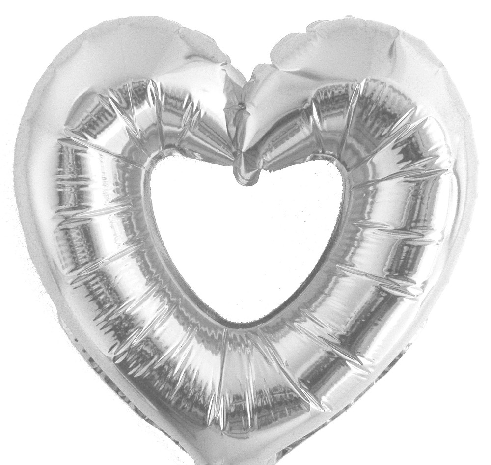 11" offenes Herz silber (mit Ventil. für Luftfüllung)