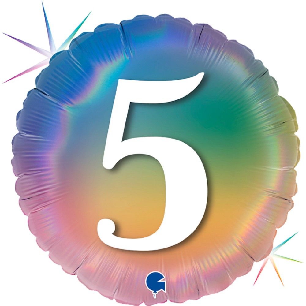 18" Happy 5 Colourful Rainbow