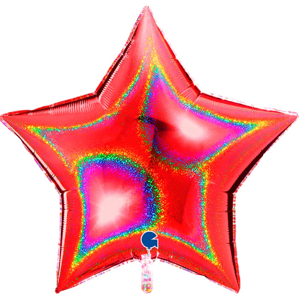 36" Stern Glitter Holographic Red (unverpackt)