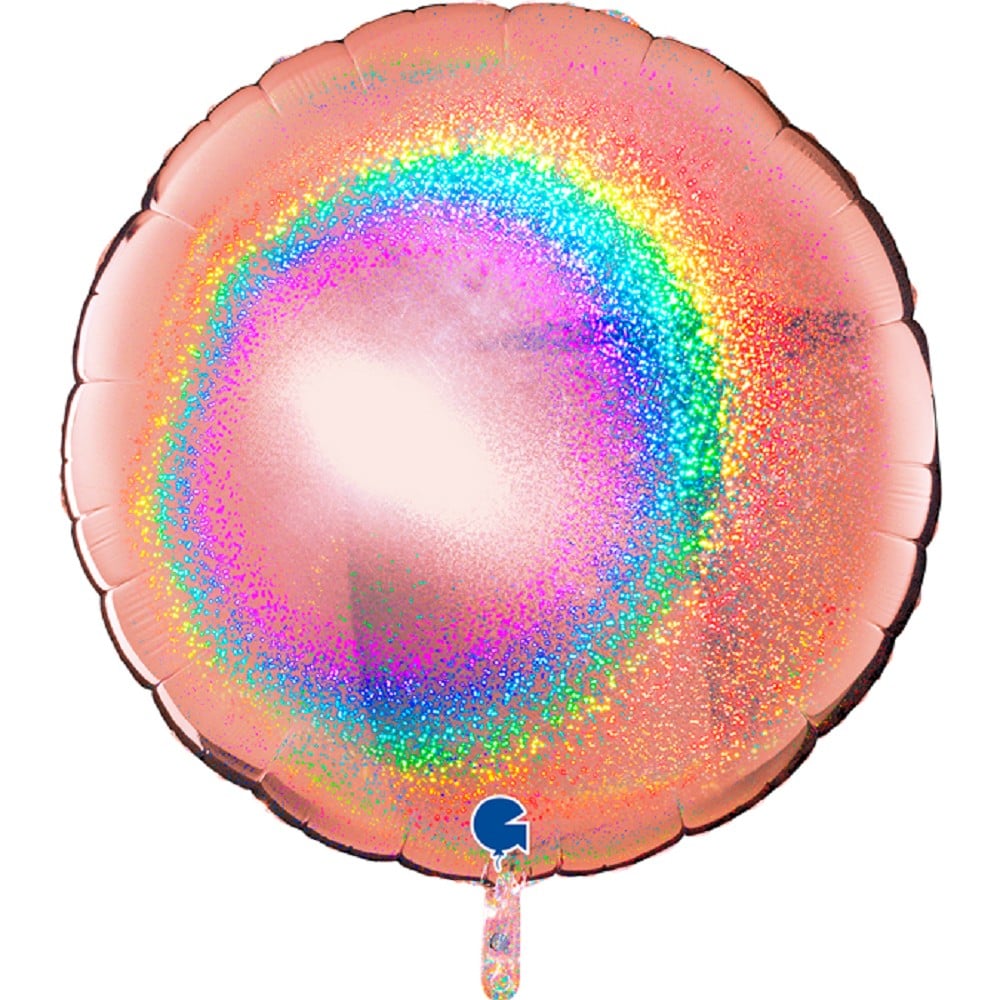 36" Rund Glitter Holographic Rosé Gold (unverpackt)