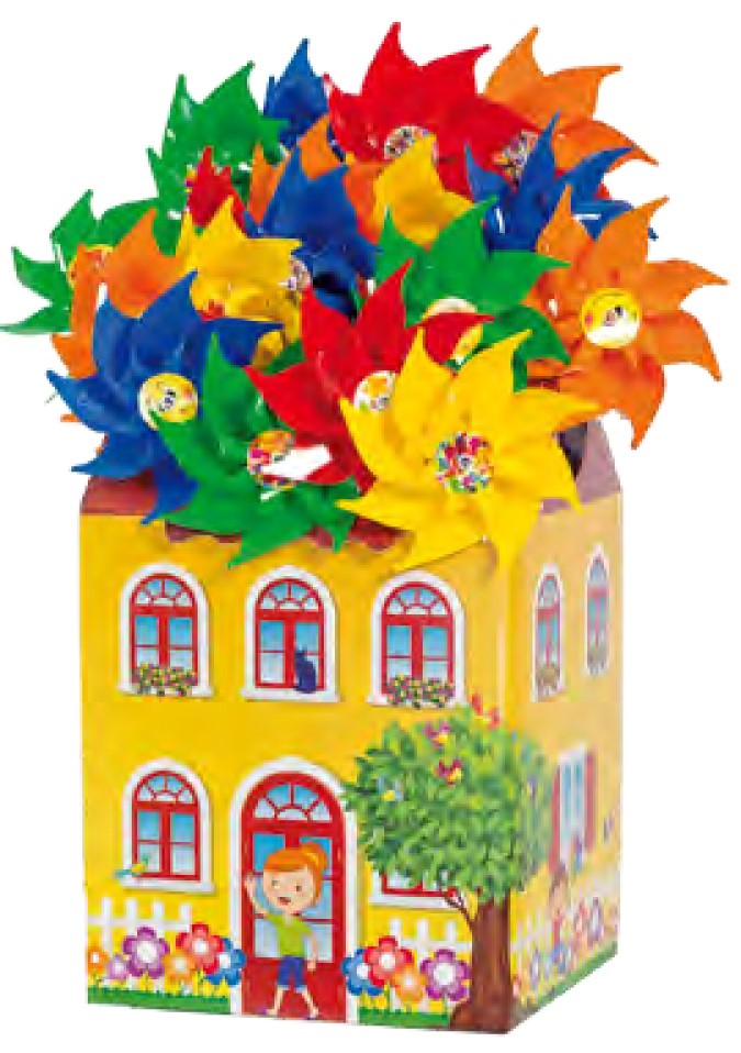 Windrad Classic (Holzstab 33 cm) + Display