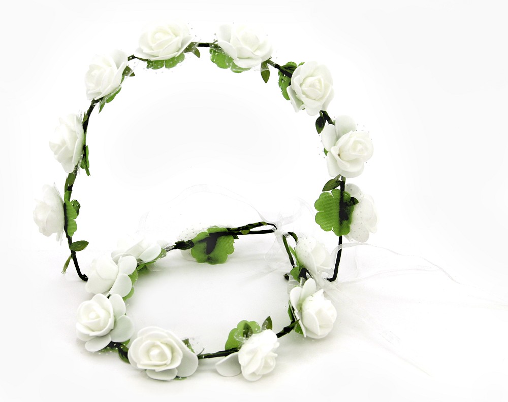 Rosenkranz weiß für Blumenmädchen