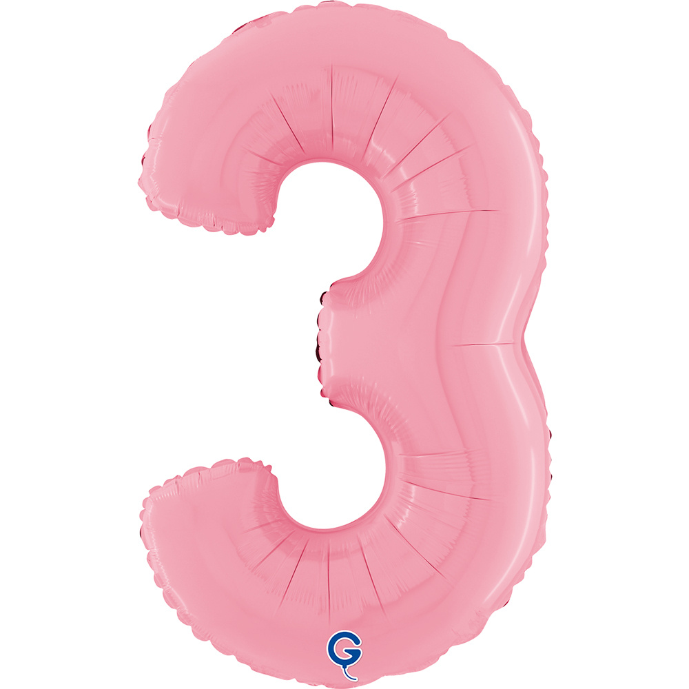 26" Folienzahl "3" Pastel Pink