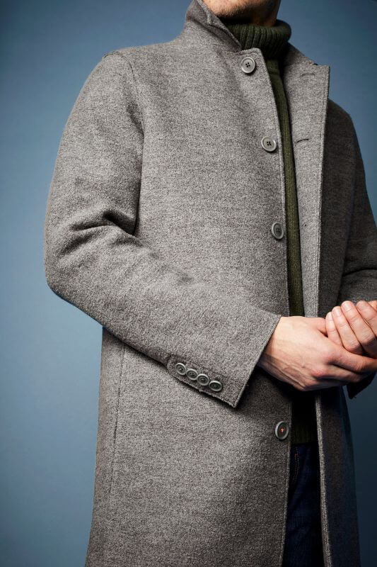 Modischer Herren-Mantel Collbran mit Wolle basalt