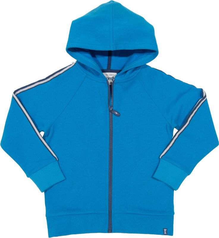 Blaue Kinder-Kapuzenjacke mit Seitenstreifen