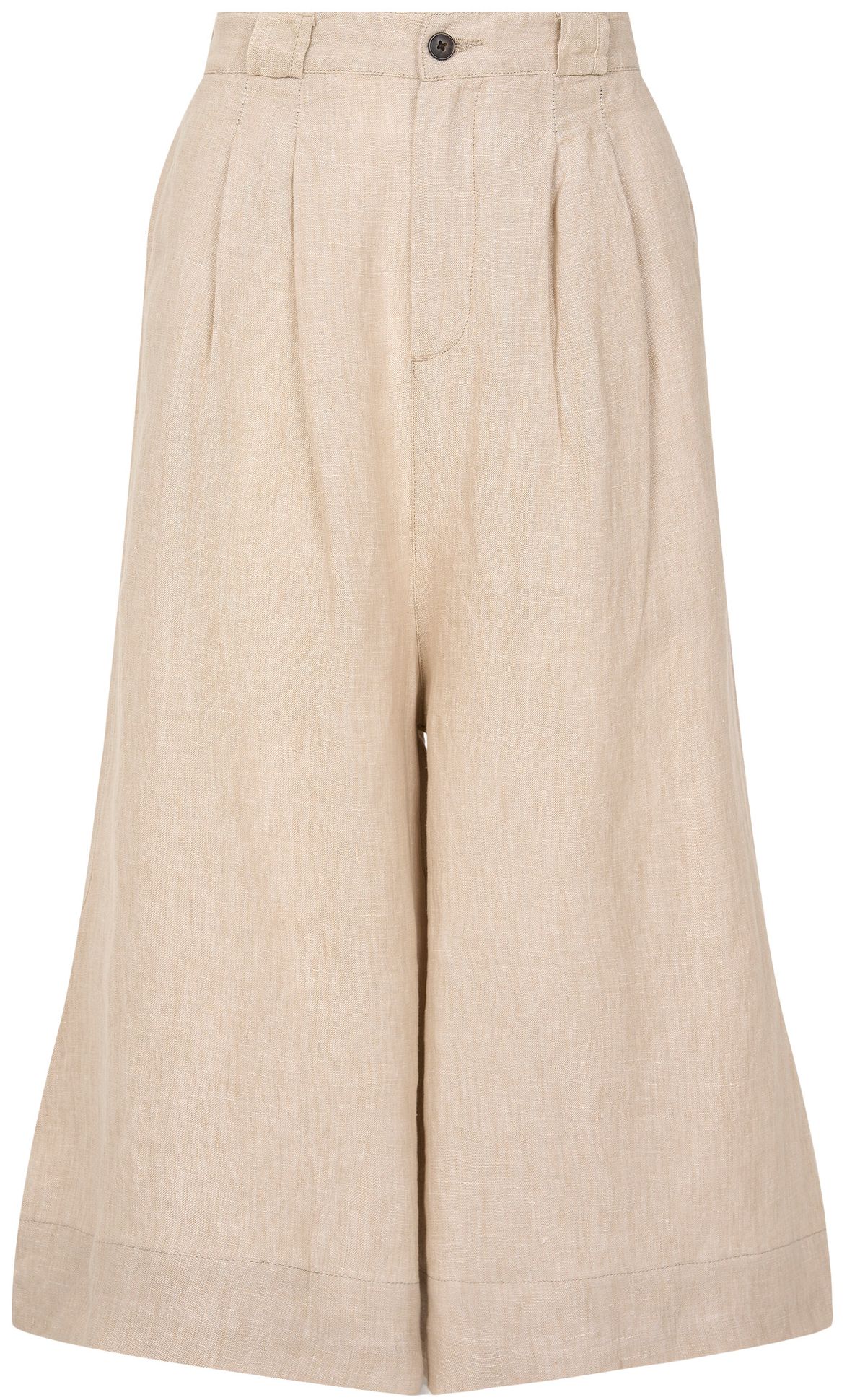 Stoffhose Natural Linen Baggy Shorts Light Feather Grey