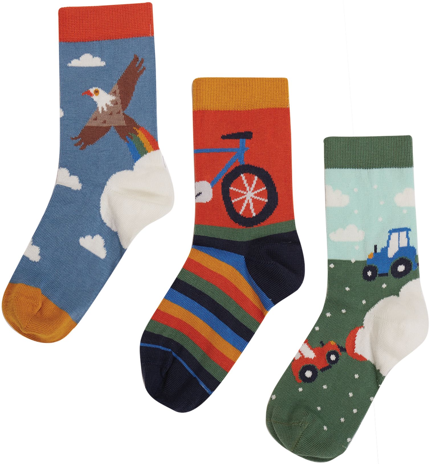 Gemusterte Kinder-Socken im 3er-Pack