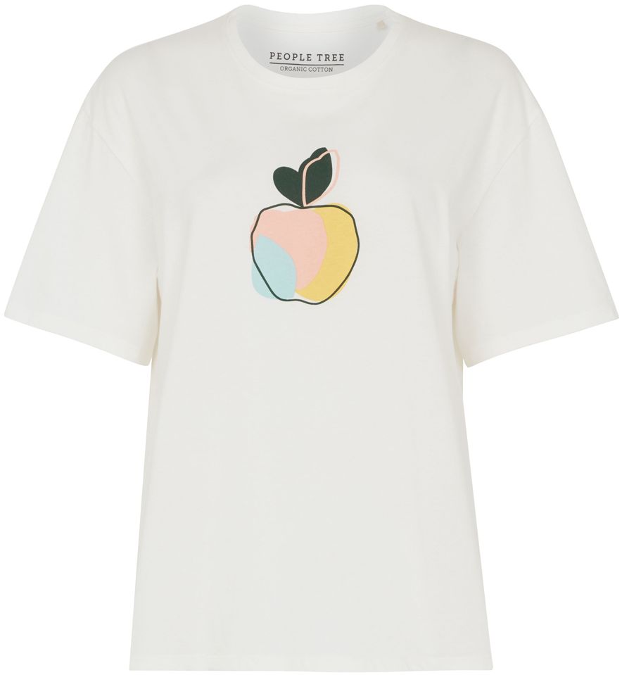 Damen-T-Shirt Apple Print Tee Eco white