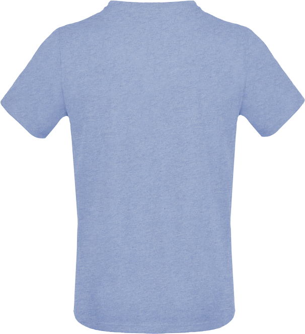 Hellblau meliertes Basic T-Shirt für Herren