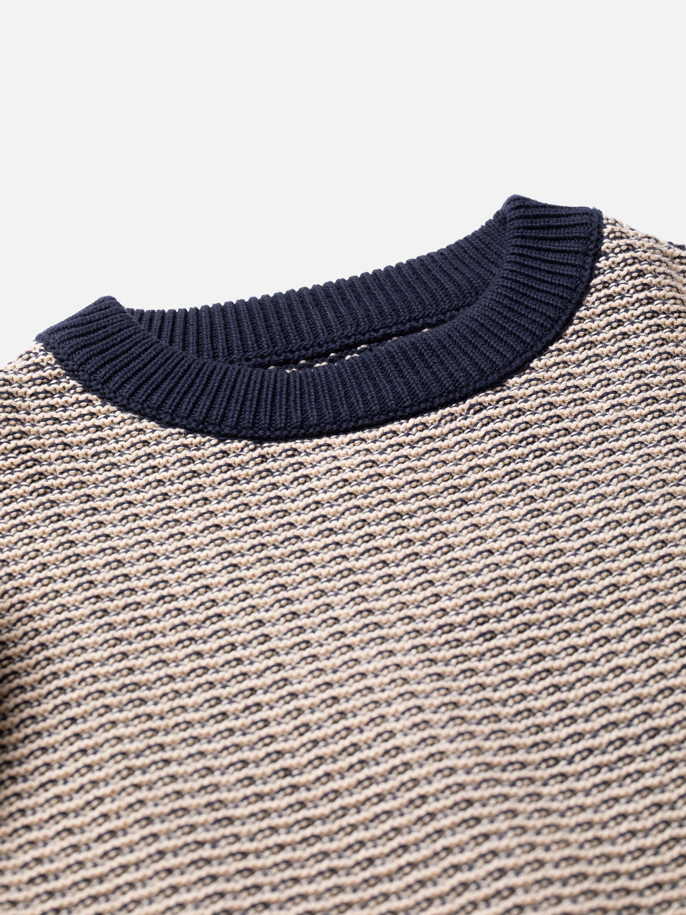 Strickpullover Fay Structure Knit Navy-Offwhite