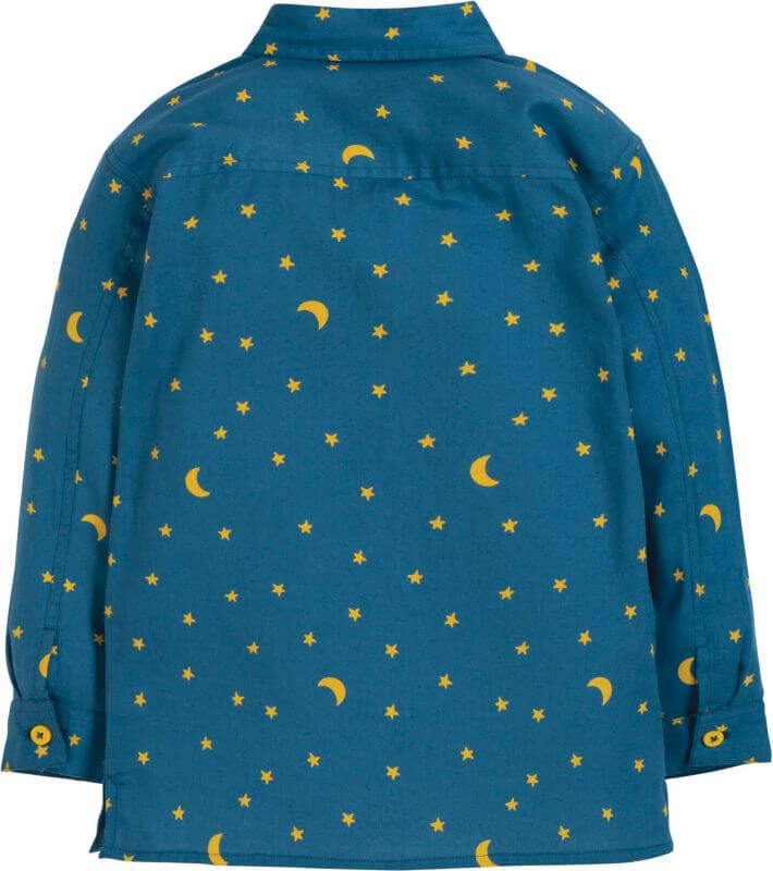 Dunkelblaues Jungs-Hemd mit Sternen und Monden