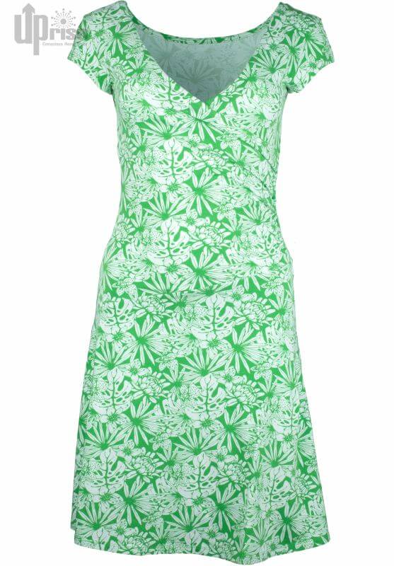 Grünes Kurzarm-Kleid Party Dress Tropical Garden