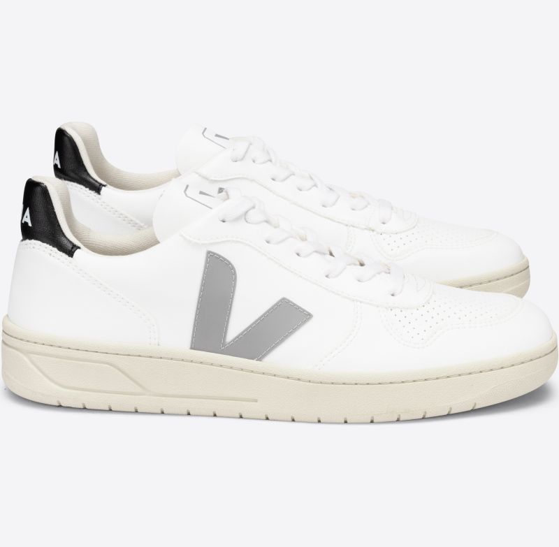 Vegane Herren-Sneaker V-10 CWL White Oxford/Grey Black