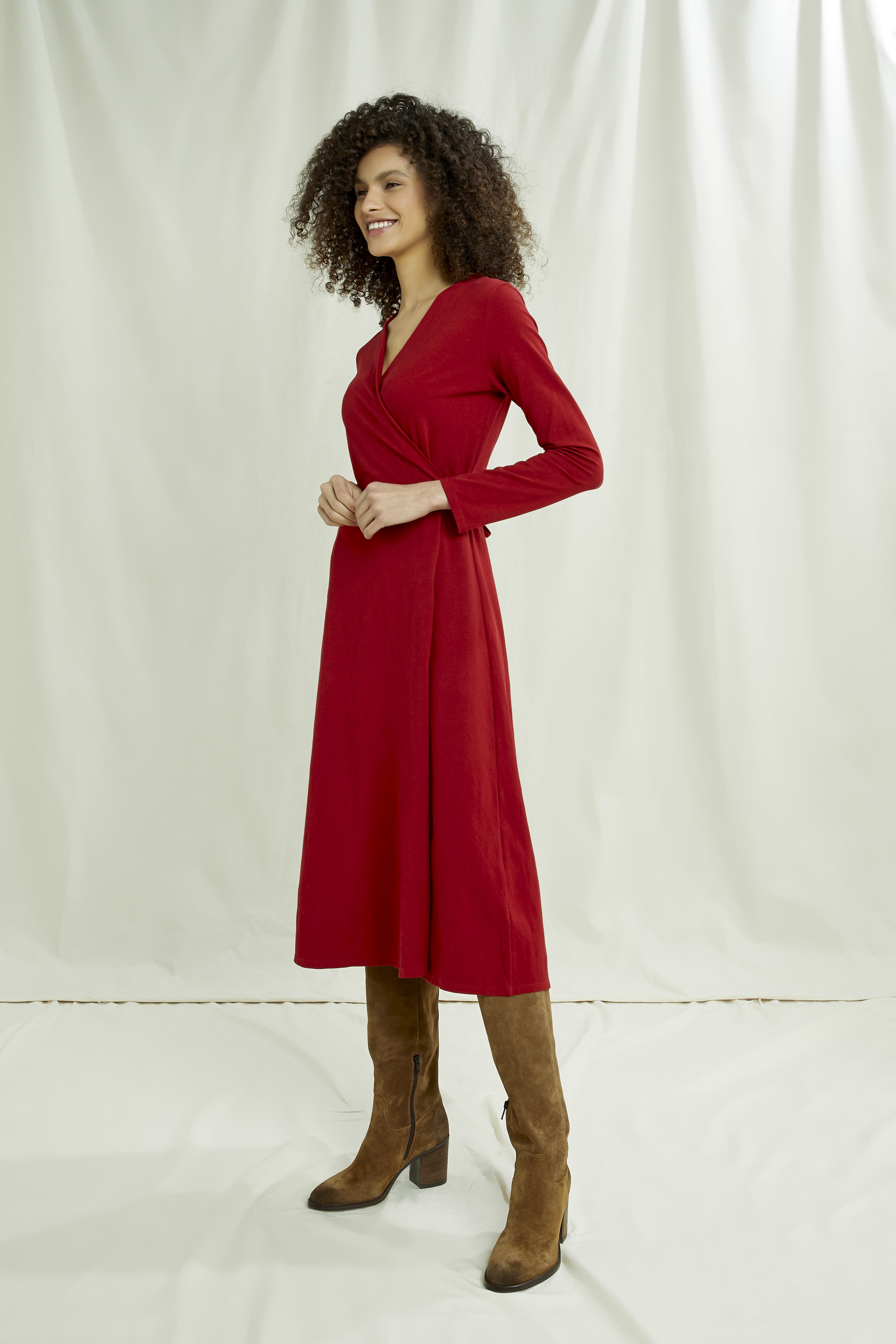 Damen-Wickelkleid Mathilde Wrap Dress Red