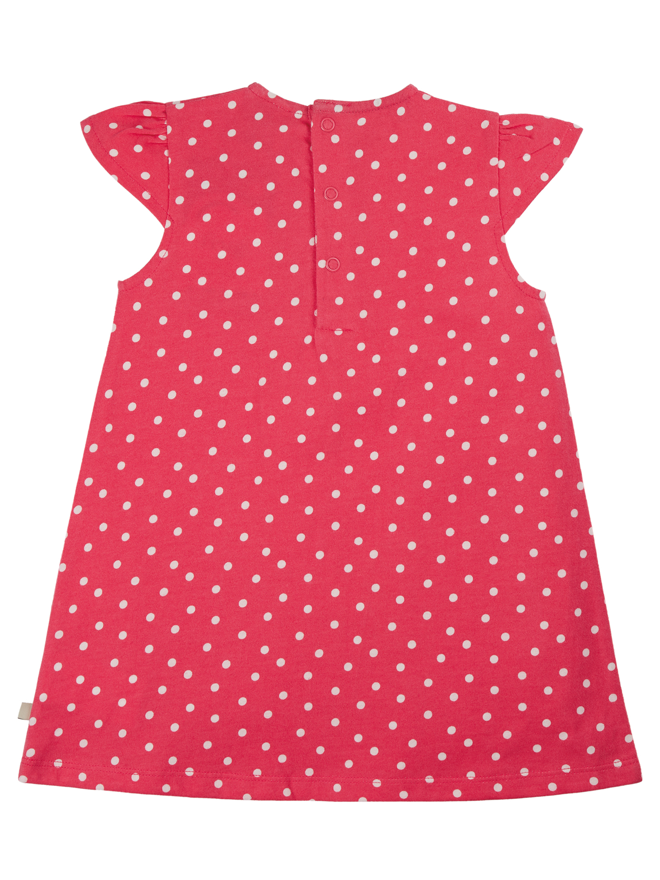 Gepunktetes Kurzarm-Kleid mit Maus in Rot