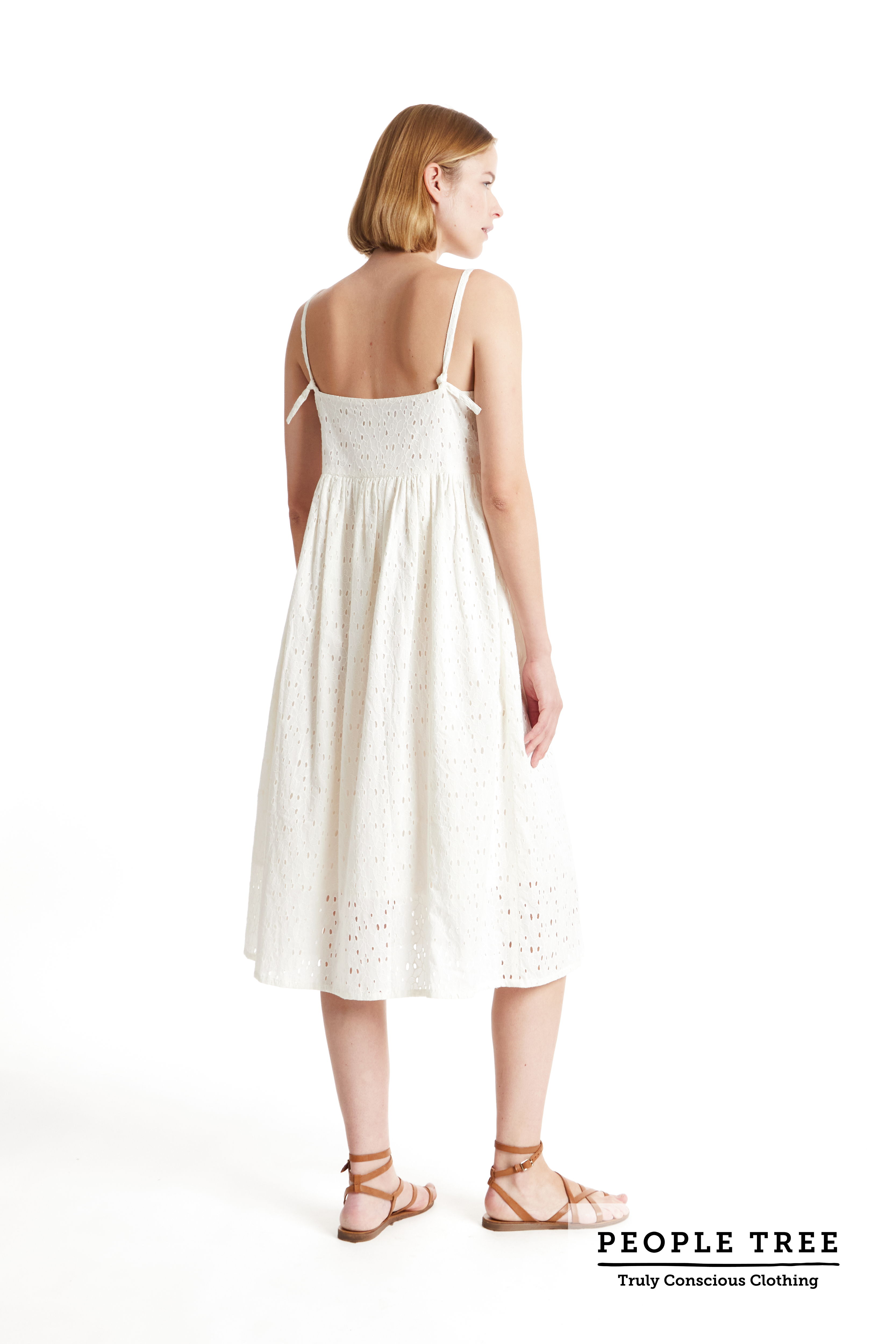 Sommerkleid Annabel mit Broderie Anglaise Eco white