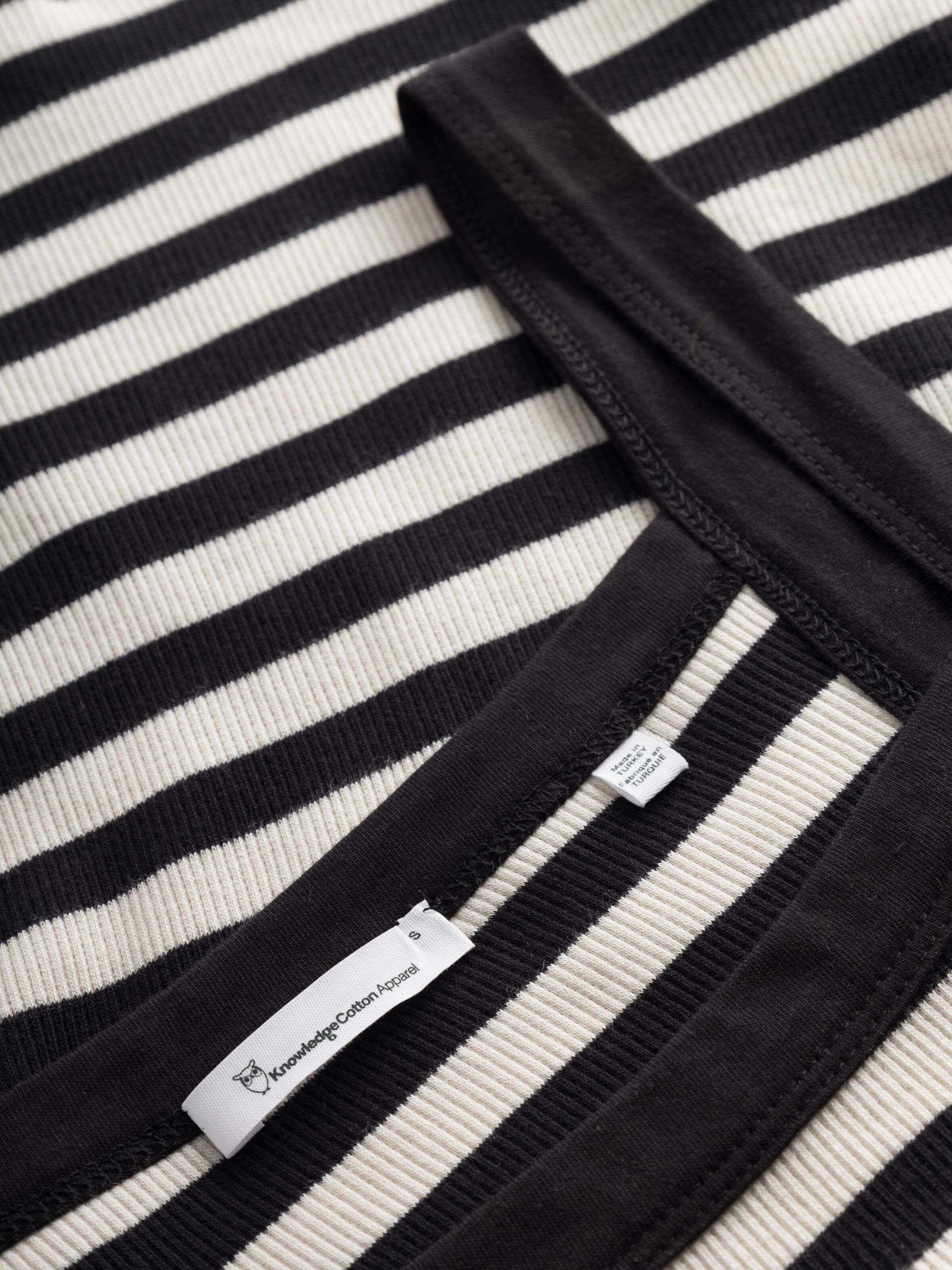 Gestreiftes Top Striped Rib Strap Black/White
