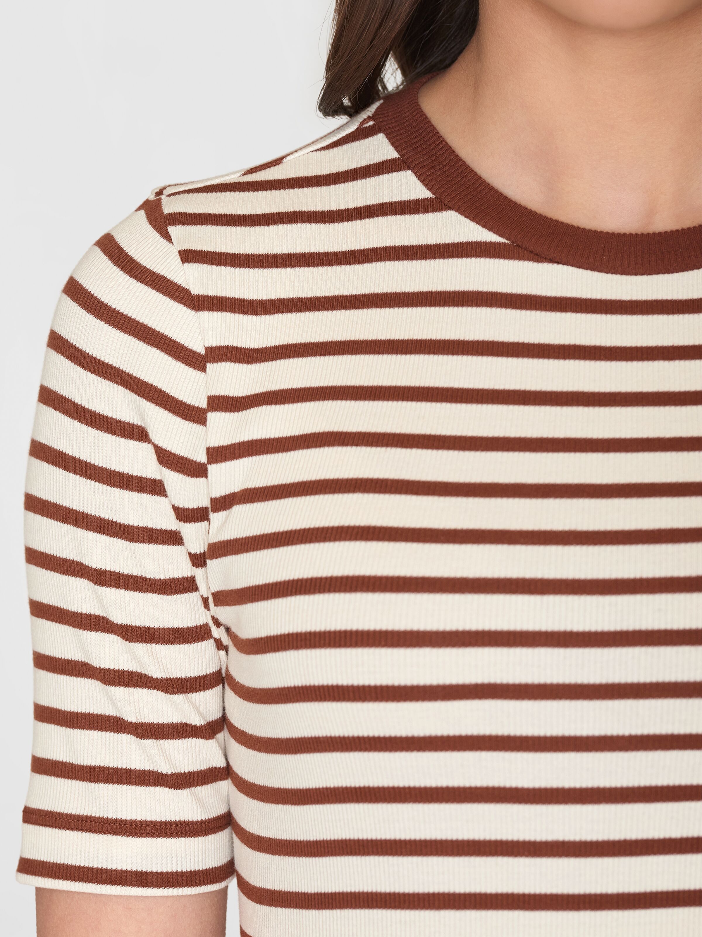 Gestreiftes T-Shirt Rib Brown Stripe
