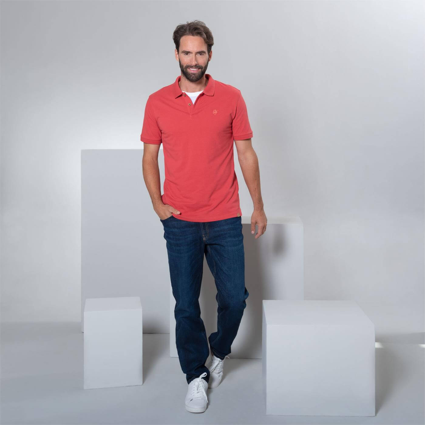 Schickes Polo-Shirt KENLEY mineral red
