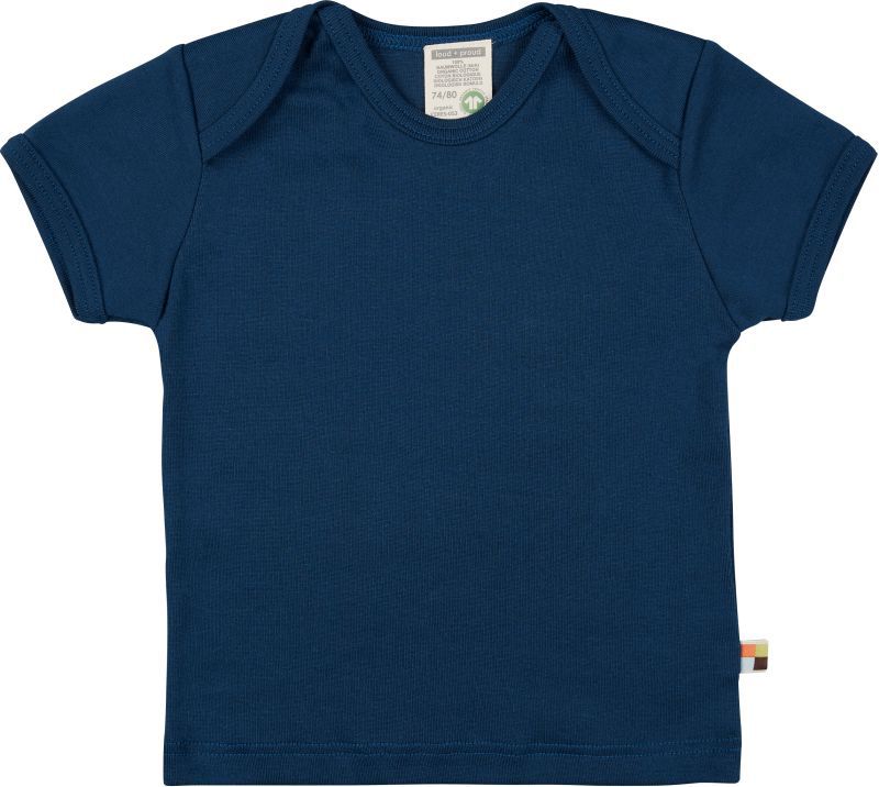 Kurzärmliges Feinripp-Shirt in Ultramarin